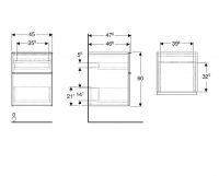 Vorschau: Geberit iCon Seitenschrank mit 2 Schubladen, Breite 45cm