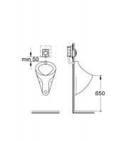 Vorschau: Grohe Surf Urinal-Betätigungsplatte, manuelle Auslösung