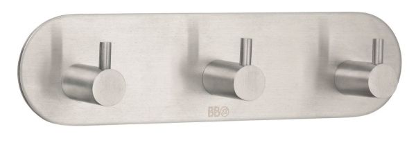 Smedbo Design selbstklebender Dreierhaken, edelstahl gebürstet B1103