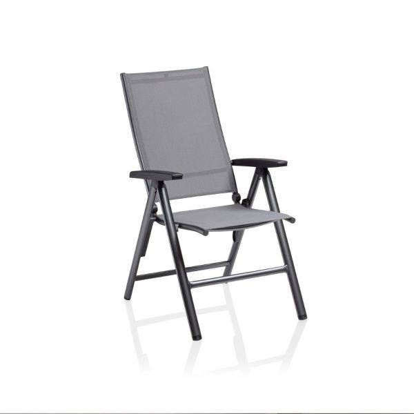 KETTLER CIRRUS Silver-Line Multipositionssessel, Sitzhöhe 50cm, anthrazit/anthrazit-grau