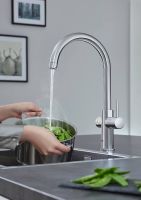 Grohe Red Duo Küchenarmatur, C-Auslauf, Armatur und Boiler Größe M, chrom 30083001