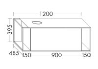 Vorschau: Burgbad Junit Waschtischunterschrank 120cm für Aufsatzwaschtisch mit LED-Beleuchtung, 1 Auszug