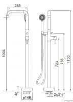 Vorschau: Steinberg Serie 100 freistehende Wannen-Armatur Ausladung 265mm, chrom