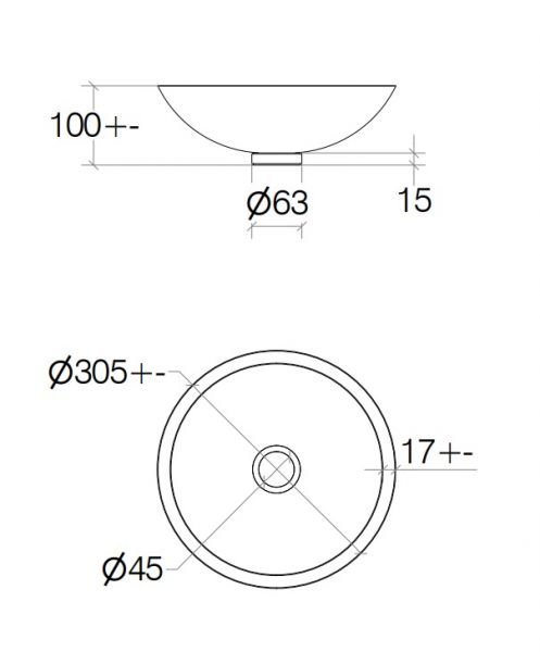 lineabeta ACQUAIO Glasbecken Ø30cm geätzt