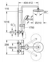 Vorschau: Grohe Vitalio Start 210 Duschsystem mit Thermostatbatterie für die Wandmontage, chrom_26814001_2