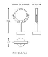 Vorschau: Cosmic Essentials LED-Kosmetikspiegel, wiederaufladbar, dimmbar, chrom