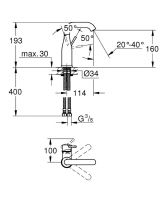 Vorschau: Grohe Essence Einhand-Waschtischbatterie, M-Size, schwenkbarer Auslauf, glatter Körper, chrom