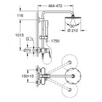 Vorschau: Grohe Euphoria XXL Eurodisc Cosmopolitan System 210 Duschsystem mit Einhandmischer, chrom