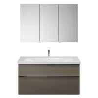 Vorschau: Burgbad Eqio Badmöbel-Set 123cm, Spiegelschrank, Keramik-Waschtisch und WT-Unterschrank