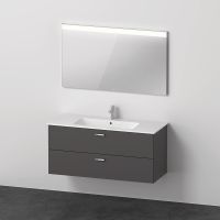 Duravit XBase Badmöbel-Set 123cm mit ME by Starck Waschtisch und Spiegel XB007304949