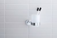 Duravit D-Code Zahnputzbecher wandhängend, rechts, chrom 0099201000