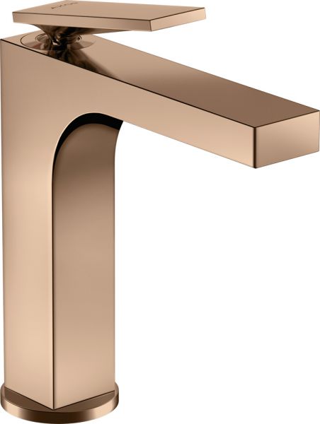 Axor Citterio Einhebel-Waschtischarmatur 160 mit Hebelgriff und Zugstangen-Ablaufgarnitur polished red gold 39023300
