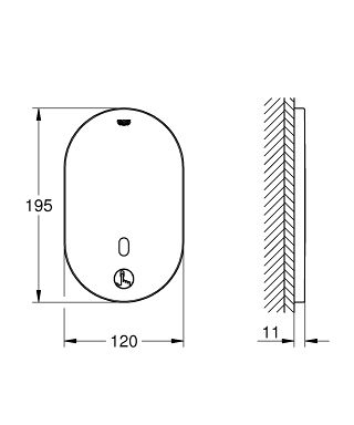 Grohe Eurosmart CE Infrarot-Elektronik für Brausethermostat, Wandeinbau , chrom 36463000