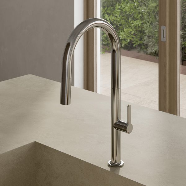 Kludi AUREA Küchenarmatur mit ausziehbarer Brause, chrom 558520575