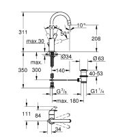 Vorschau: Grohe Eurosmart Einhand-Waschtischbatterie mit Ablaufgarnitur, L-Size, chrom