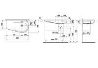 Vorschau: Laufen IL BAGNO ALESSI ONE Waschtisch Ablage links 90x50cm, weiß LCC_1