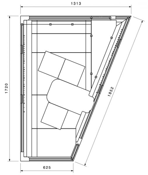 Poresta Badewannenträger Compact rechts für V&B Loop&Friends 175x135cm