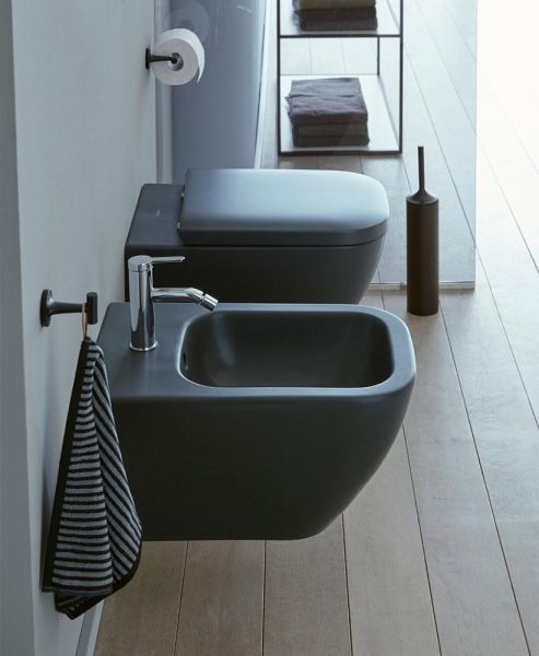 Duravit Happy D.2 WC-Sitz mit Absenkautomatik, abnehmbar, anthrazit matt