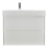 Vorschau: Burgbad Devio Mineralguss-Waschtisch 80cm mit Unterschrank, 2 Auszüge, weiß matt SHKH081