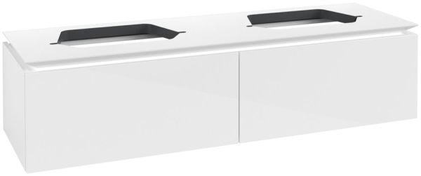 Villeroy&Boch Legato Waschtischunterschrank 160x50cm für Aufsatzwaschtisch, 2 Auszüge, glossy white, B76700DH