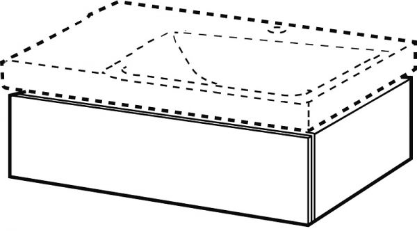 Geberit Xeno² Waschtischunterschrank 88x22cm mit 1 Schublade, Siphonausschnitt rechts