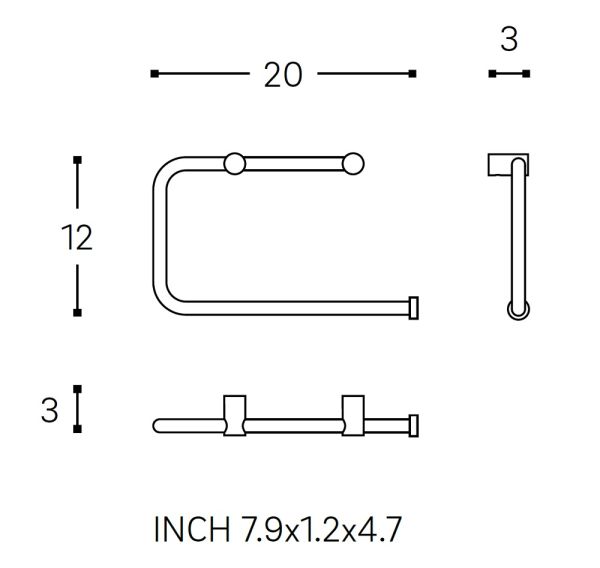 Cosmic Logic Handtuchring, schwarz matt