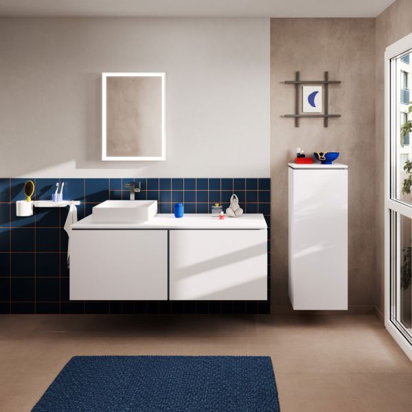 hansgrohe Xilesa E Waschtischunterschrank 137,5x55cm für Konsole mit 2 Schubkästen & Grifffuge