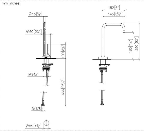 Dornbracht META SQUARE cold water dispenser Küchenarmatur