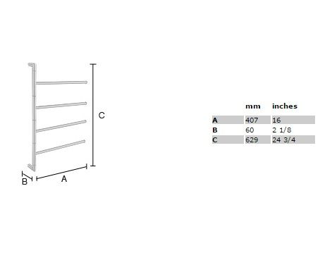 Smedbo Outline Lite schwenkbare Handtuchstange, chrom