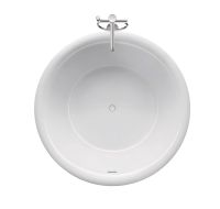 Vorschau: Duravit White Tulip freistehende Badewanne rund 140x140cm, weiß