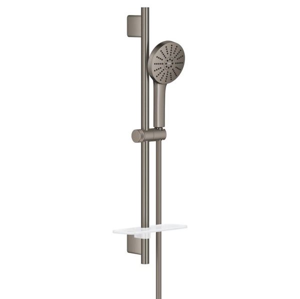 Grohe Vitalio Joy+ 120 Brausestangen-Set, Handbrause 3-strahlig, hard graphite gebürstet 134866AL00
