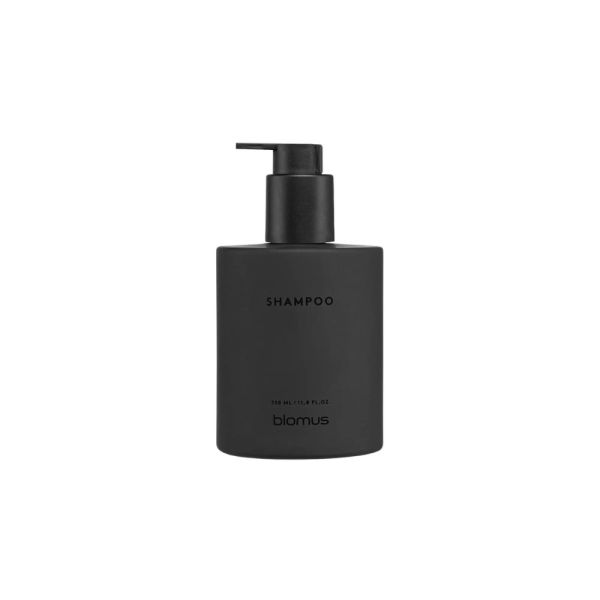 blomus KIREI Glasflasche für Shampoo inkl. Klebeset 350ml, smoke