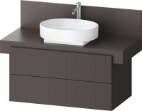 Vorschau: Duravit Balcoon Waschtischunterschrank 100x57x53,4cm für Aufsatzbecken, 2 Schubladen, schieferbraun matt
