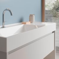 Vorschau: Burgbad Devio Mineralguss-Waschtisch 80cm mit Unterschrank, 1 Auszug & offenem Fach