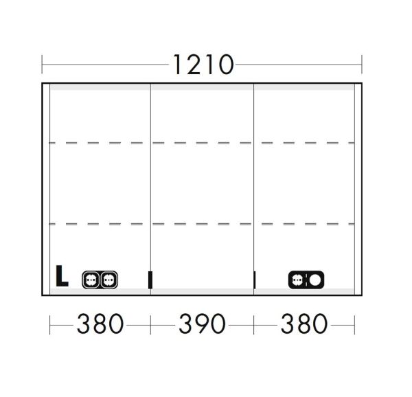 Burgbad rl20 Spiegelschrank 121x80cm mit Klarglas Lichtrahmen