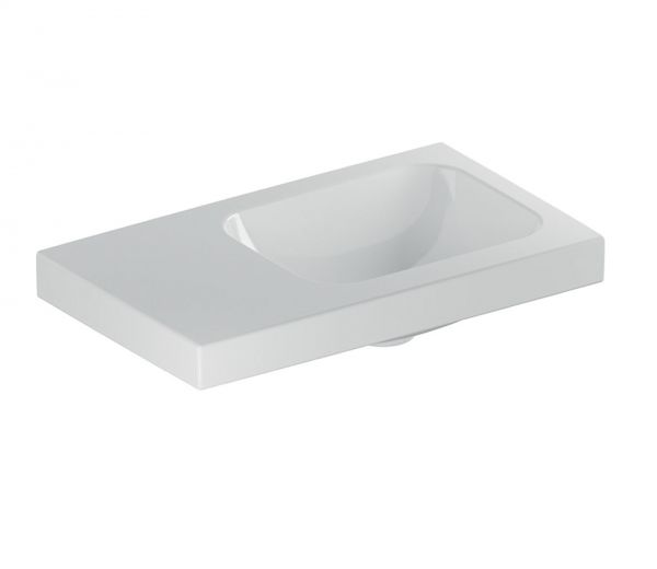 Geberit iCon Light Handwaschbecken ohne Hahnloch links, ohne Überlauf, 53x31cm, weiß 501833003