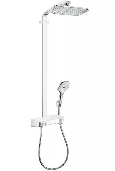 Hansgrohe Raindance E 360 1jet ShowerTablet Showerpipe, weiß/chrom