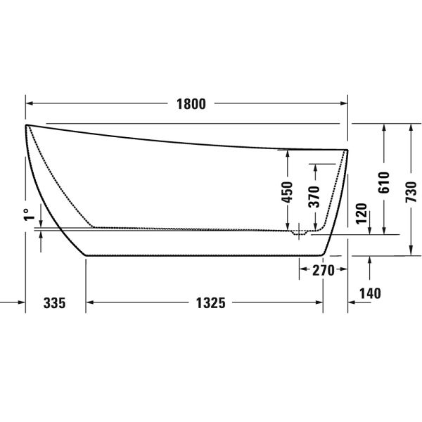 Duravit DuraFaro freistehende ovale Badewanne 180x80cm, weiß 700568000000000