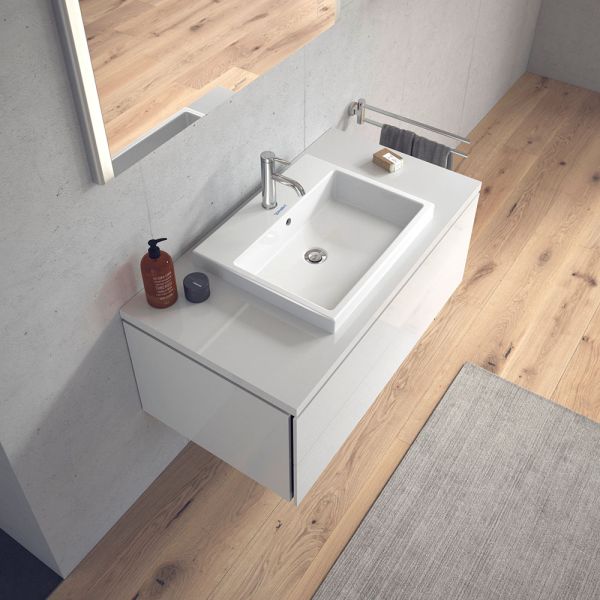 Duravit Vero Air Einbauwaschtisch rechteckig 55x45,5cm, mit 1 Hahnloch, mit Überlauf, weiß 0383550000