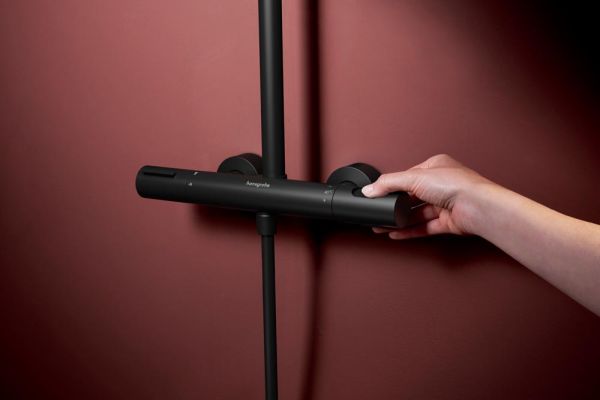 hansgrohe Raindance Alive S Puro Duschsystem 300 EcoSmart, Ecostat, schwarz matt