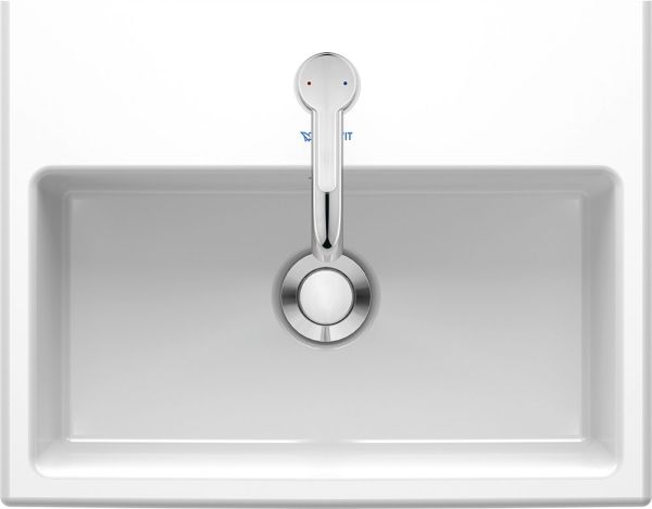 Duravit Vero Air Handwaschbecken rechteckig 45x35cm, mit 1 Hahnloch, mit Überlauf, WonderGliss, weiß 07244500001