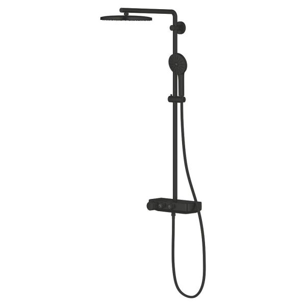 Grohe Vitalio Joy+ SmartControl System 280 Mono Duschsystem mit Thermostat, Aufputz, schwarz matt 1360472430