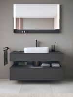 Duravit Qatego Unterschrank für Aufsatzbecken 120x55cm in graphit supermatt, mit offenem Fach in graphit supermatt QA4732