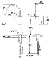 Vorschau: Steinberg Serie 135 Waschtisch-Einhebelmischer ohne Ablaufgarnitur, Ausladung 150mm, schwarz matt