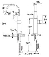 Vorschau: Steinberg Serie 135 Waschtisch-Einhebelmischer ohne Ablaufgarnitur, Ausladung 150mm, schwarz matt