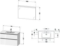 Vorschau: Duravit D-Neo Möbel-Set 100,5cm mit Waschtisch, Waschtischunterschrank und rechteckigem Spiegel