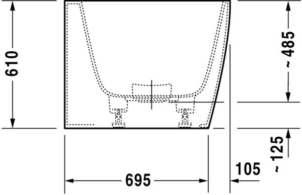 Duravit DuraSquare Vorwand-Badewanne rechteckig 180x80cm, weiß