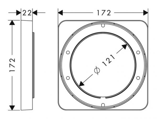 Axor Verlängerungsrosette 172x172mm