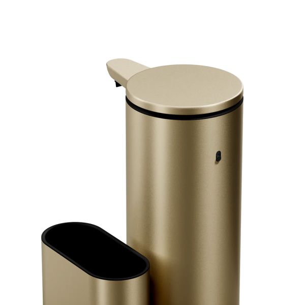 simplehuman berührungsloser Spülmittelspender mit Caddy, 414ml, wiederaufladbar, mattgold