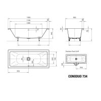 Vorschau: Kaldewei Conoduo Rechteck Badewanne 190x90cm Mod.734